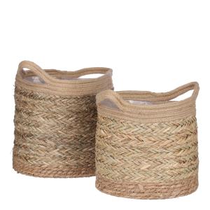 Ensemble de paniers pour plantes Marron clair Algue H28xl30…