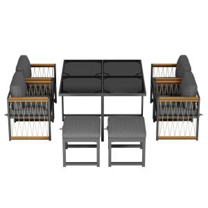 Ensemble de salle à manger d'extérieur 7 pièces pour 6 pers…