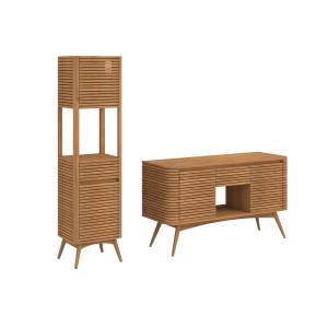 Ensemble de salle de bain en bois de teck 100 cm