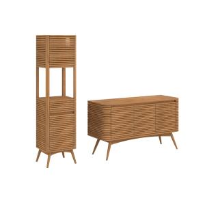 Ensemble de salle de bain en bois de teck 140 cm