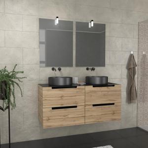 Ensemble de salle de bains avec 2 vasques rondes et 2 miroi…