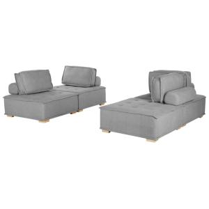 Ensemble de salon modulable 4 places tissu gris