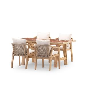 Ensemble de table et 4 chaises table céramique terracotta 1…