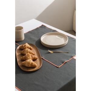 Ensemble de table nappe et serviettes 8 pièces lin 100% vis…