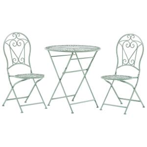 Ensemble de terrasse bistrot table et 2 chaises vertes