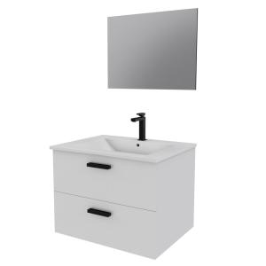 Ensemble design de salle de bain bois blanc L 60xP 46xH 45…