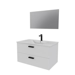 Ensemble design de salle de bain bois blanc L 80xP 46xH 45…