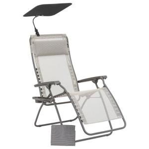 Ensemble fauteuil relax et accessoires en acier beige L88xl…