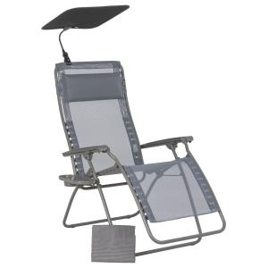 Ensemble fauteuil relax et accessoires en acier gris L88xl6…