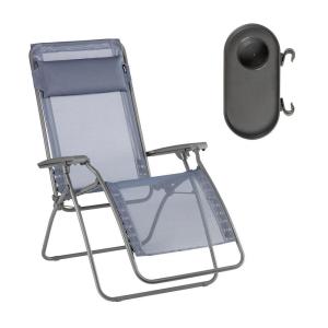 Ensemble fauteuil relax et porte gobelet en acier bleu L88x…