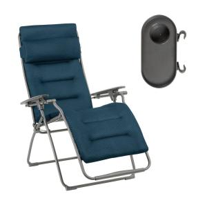 Ensemble fauteuil relax et porte gobelet en acier bleu L88x…