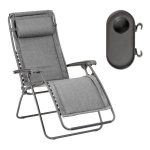 Ensemble fauteuil relax et porte gobelet en  gris