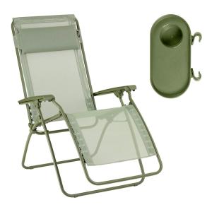 Ensemble fauteuil relax et porte gobelet en  vert