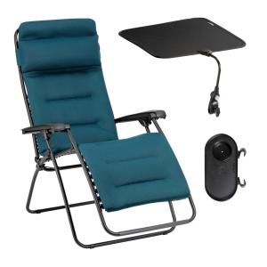 Ensemble fauteuil relax matelassé avec accessoires en acier…
