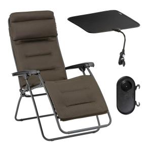 Ensemble fauteuil relax matelassé avec accessoires en acier…