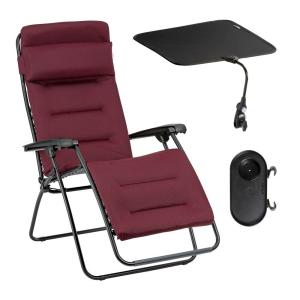 Ensemble fauteuil relax matelassé avec accessoires en acier…