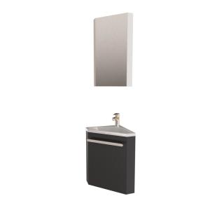 Ensemble lave-mains angle suspendu avec robinet et armoire…