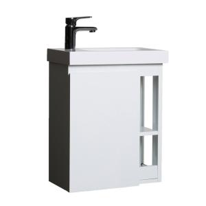 Ensemble lave-mains  avec rangement latéral avec robinet ch…