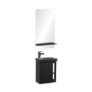 Ensemble lave-mains  avec rangement latéral et miroir table…