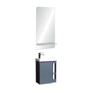 Ensemble lave-mains  avec robinet chromé et miroir
