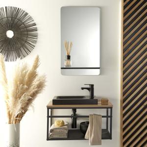 Ensemble lave-mains  grande largeur avec robinet et miroir…