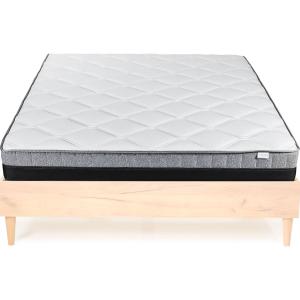 Ensemble lit effet chêne 160x200   Matelas à mémoire de for…