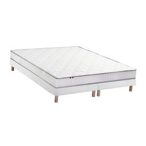 Ensemble matelas 100% latex 5 zones sommier blanc 160x200