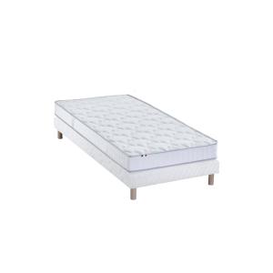 Ensemble matelas 100% latex 5 zones sommier blanc 80x200