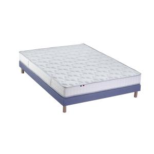 Ensemble matelas 100% latex 5 zones sommier bleu 140x190