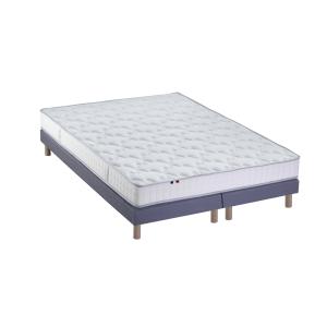 Ensemble matelas 100% latex 5 zones sommier bleu 160x200