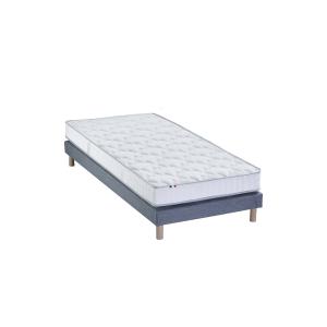 Ensemble matelas 100% latex 5 zones sommier bleu 80x200