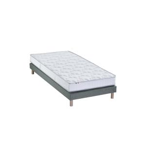 Ensemble matelas 100% latex 5 zones sommier gris 80x200