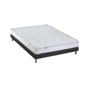 Ensemble matelas 100% latex 5 zones sommier noir 140x190