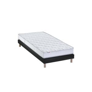 Ensemble matelas 100% latex 5 zones sommier noir 80x200