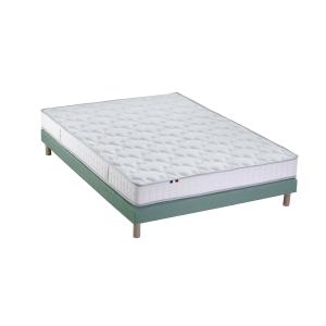 Ensemble matelas 100% latex 5 zones sommier vert 140x190