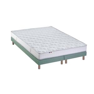 Ensemble matelas 100% latex 5 zones sommier vert 160x200