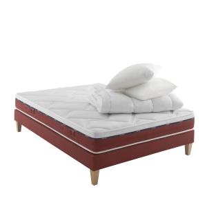 Ensemble matelas 100% latex, sommier, pieds, compléments 14…