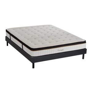 Ensemble matelas à Mémoire de forme et Sommier en kit noir…