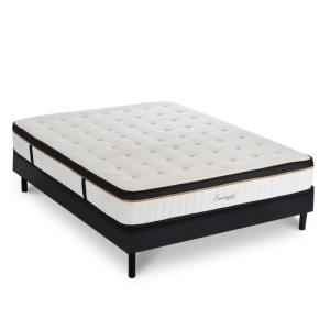 Ensemble matelas à Mémoire de forme et Sommier en kit noir…