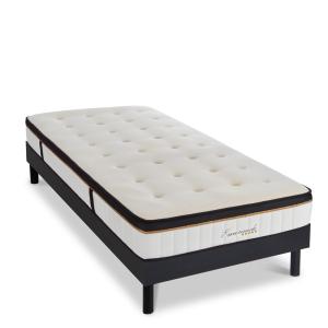 Ensemble matelas à Mémoire de forme et Sommier en kit noir…