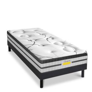 Ensemble Matelas à Ressorts ensachés et Sommier en kit noir…