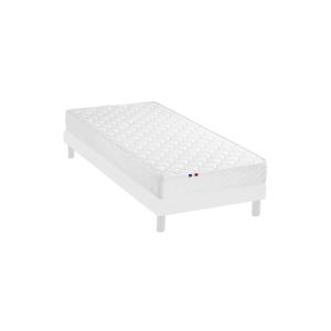 Ensemble Matelas accueil latex   Sommier en Kit Blanc 90x200