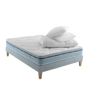 Ensemble matelas mémoire de forme, sommier, pieds, compléme…