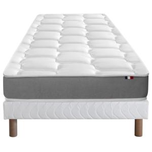 Ensemble matelas mémoire forme sommier blanc 90x200