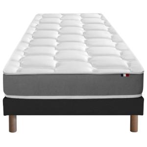 Ensemble matelas mémoire forme sommier noir 90x190