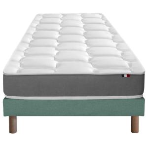 Ensemble matelas mémoire forme sommier vert 90x200