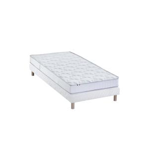 Ensemble matelas mousse sommier blanc 90x190