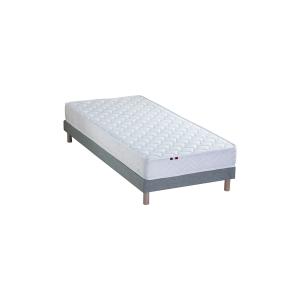 Ensemble matelas mousse sommier gris 90x190