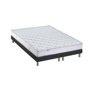 Ensemble matelas mousse sommier noir 160x200