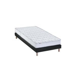 Ensemble matelas mousse sommier noir 90x190